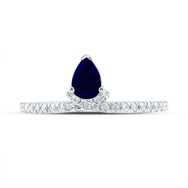 1/6CTW-NAT DIA ANA M 6X4MM-PS-BS NAT GEM PEAR RING Daisy Joyeria
