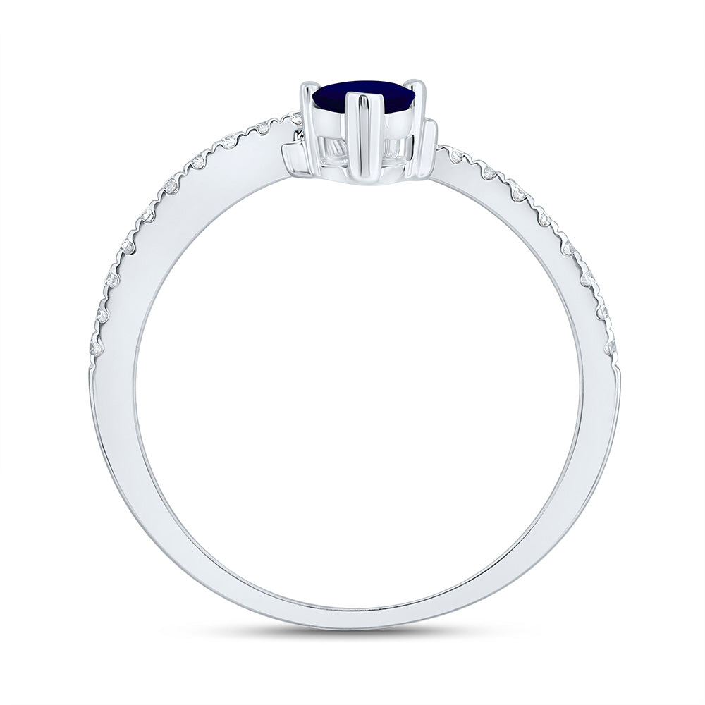 1/6CTW-NAT DIA ANA M 6X4MM-PS-BS NAT GEM PEAR RING Daisy Joyeria