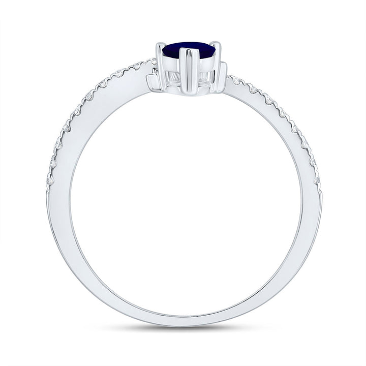 1/6CTW-NAT DIA ANA M 6X4MM-PS-BS NAT GEM PEAR RING Daisy Joyeria