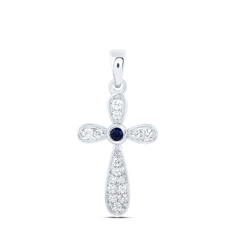 1/5CTW-NAT DIA ANA M 2.20MM RD-BS NAT GEM CROSS PENDANT Daisy Joyeria