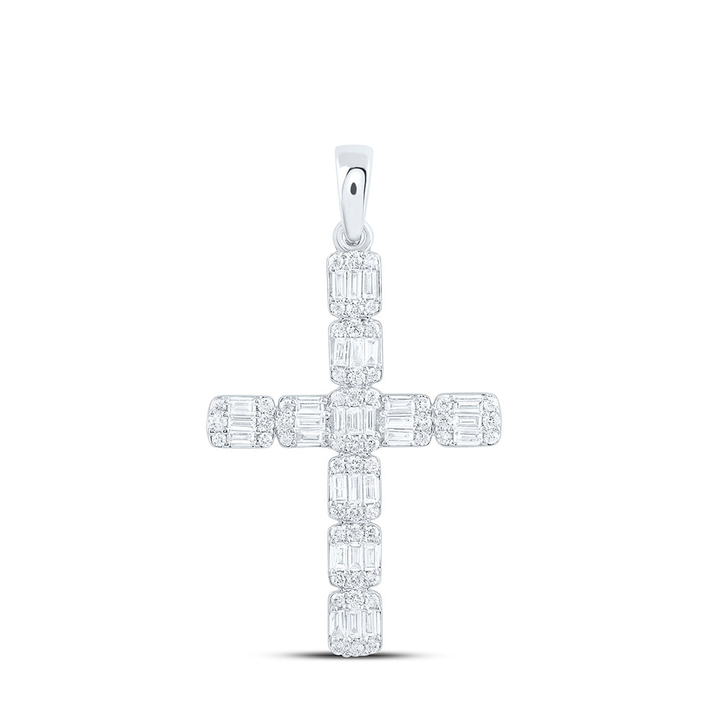 3/4CTW-NAT DIA CN FASHION CROSS PENDANT Daisy Joyeria