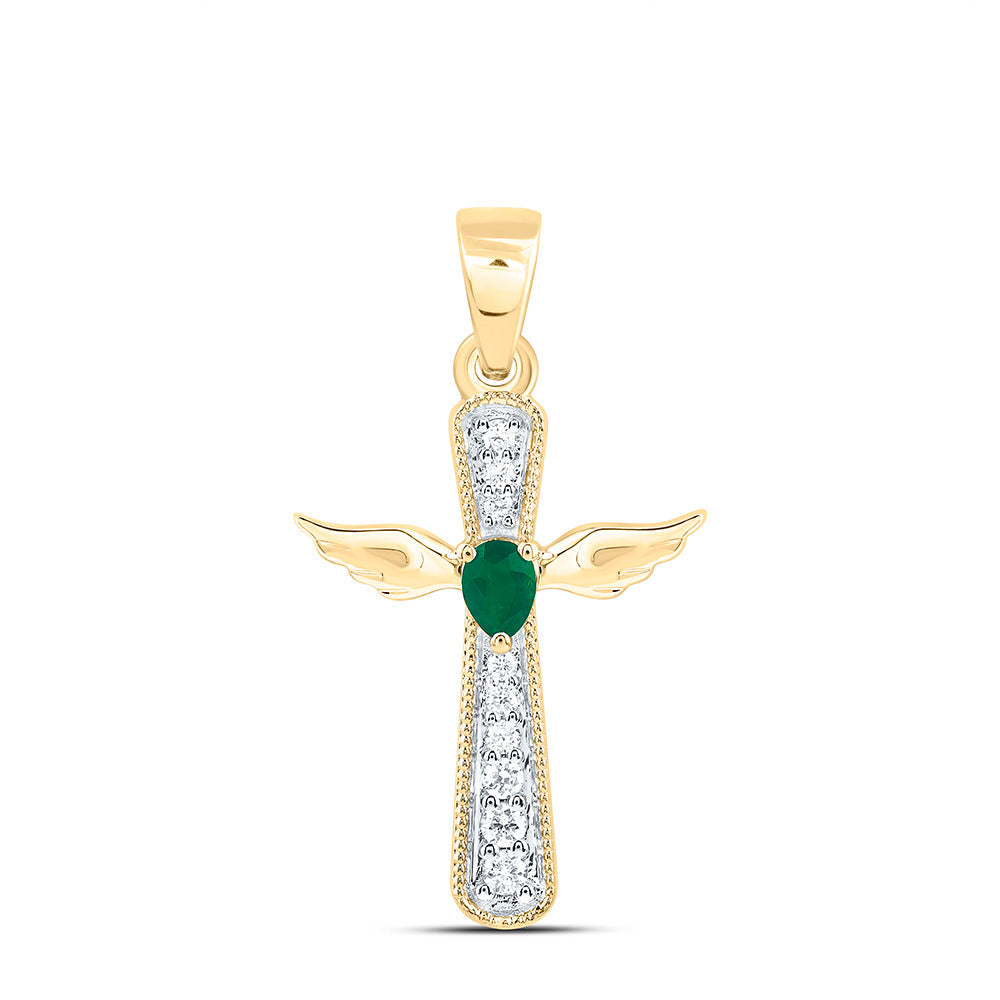 1/12CTW-NAT DIA ANA M 3.5X2.40MM PS-EM NAT GEM CROSS PENDANT Daisy Joyeria