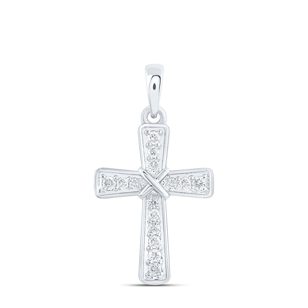 1/6CTW-NAT DIA CN FASHION CROSS PENDANT Daisy Joyeria