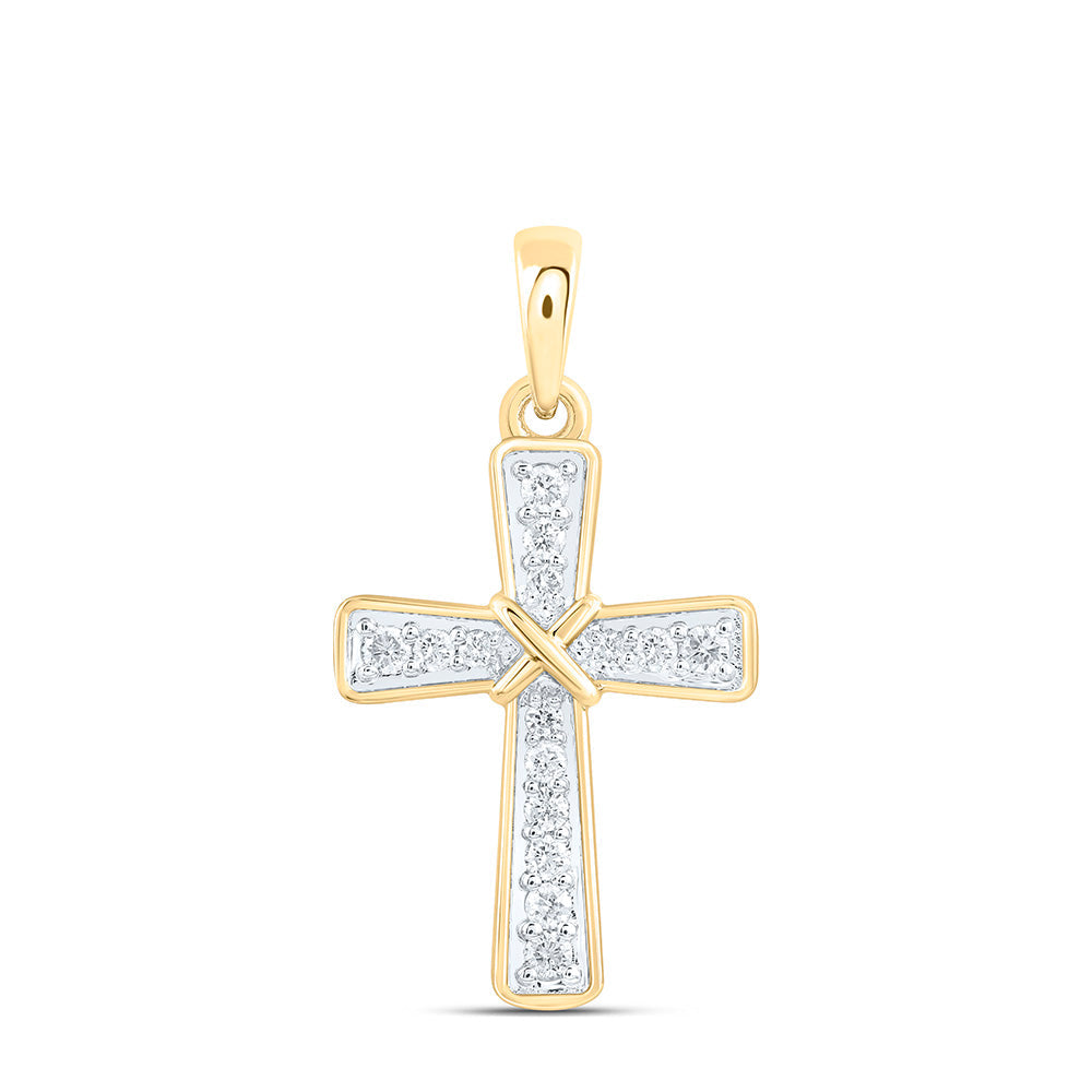 1/6CTW-NAT DIA CN FASHION CROSS PENDANT Daisy Joyeria