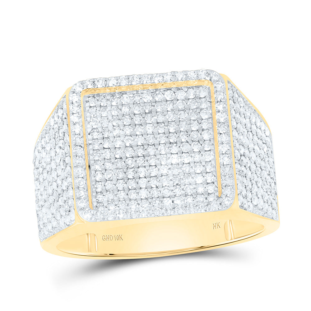 1 3/8CTW-NAT DIA NK SQUARE MENS RING Daisy Joyeria