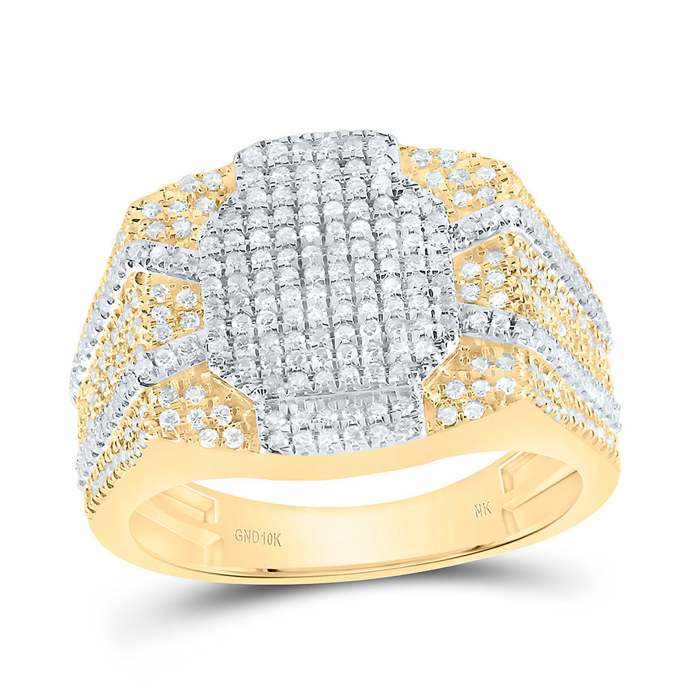 7/8CTW-NAT DIA NK  MENS RING Daisy Joyeria
