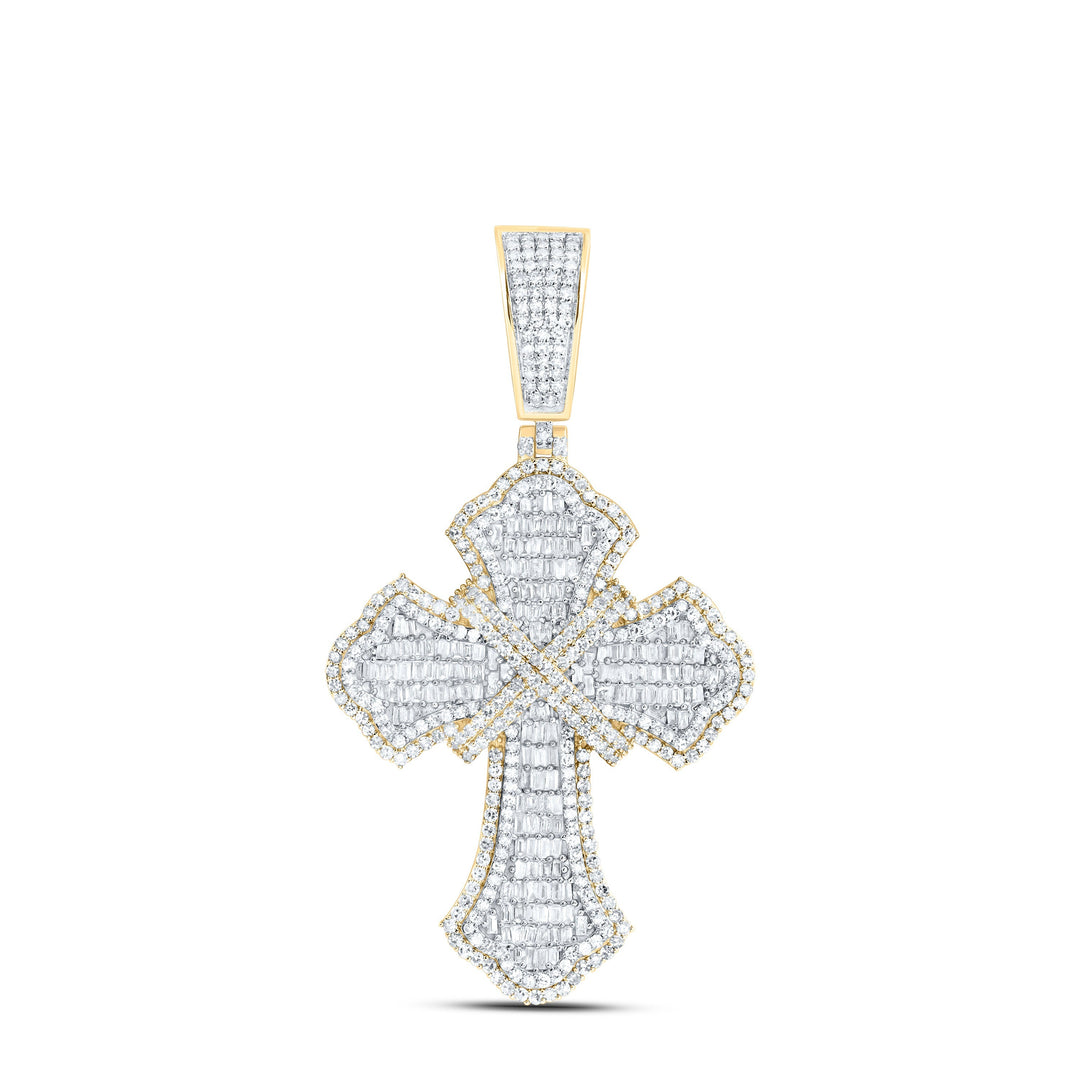 2 1/3CTW-NAT DIA NK CROSS MENS CHARM Daisy Joyeria