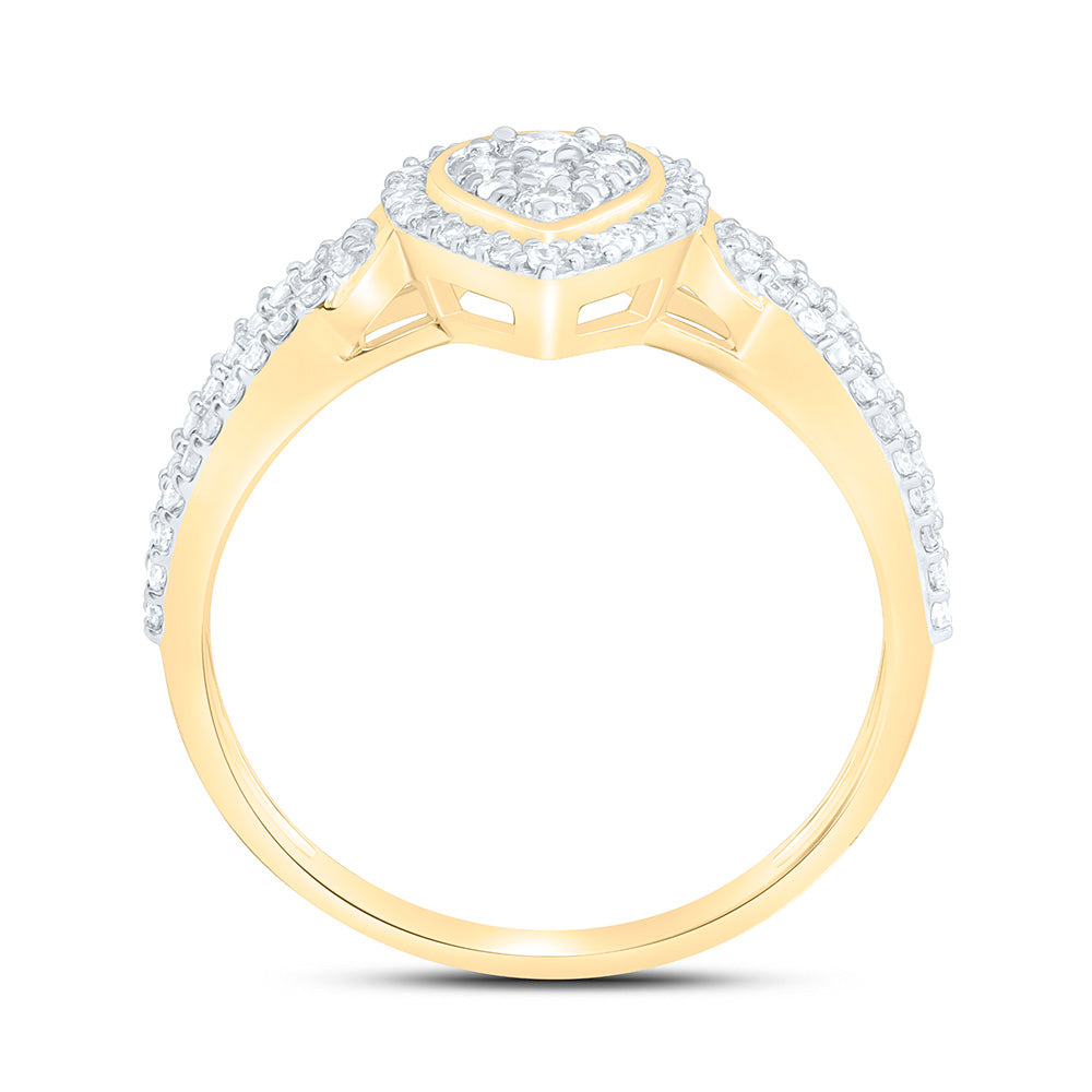 3/8CTW-NAT DIA NK FASHION PEAR RING Daisy Joyeria