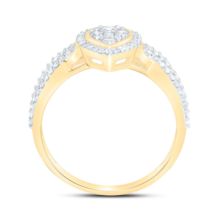 3/8CTW-NAT DIA NK FASHION PEAR RING Daisy Joyeria