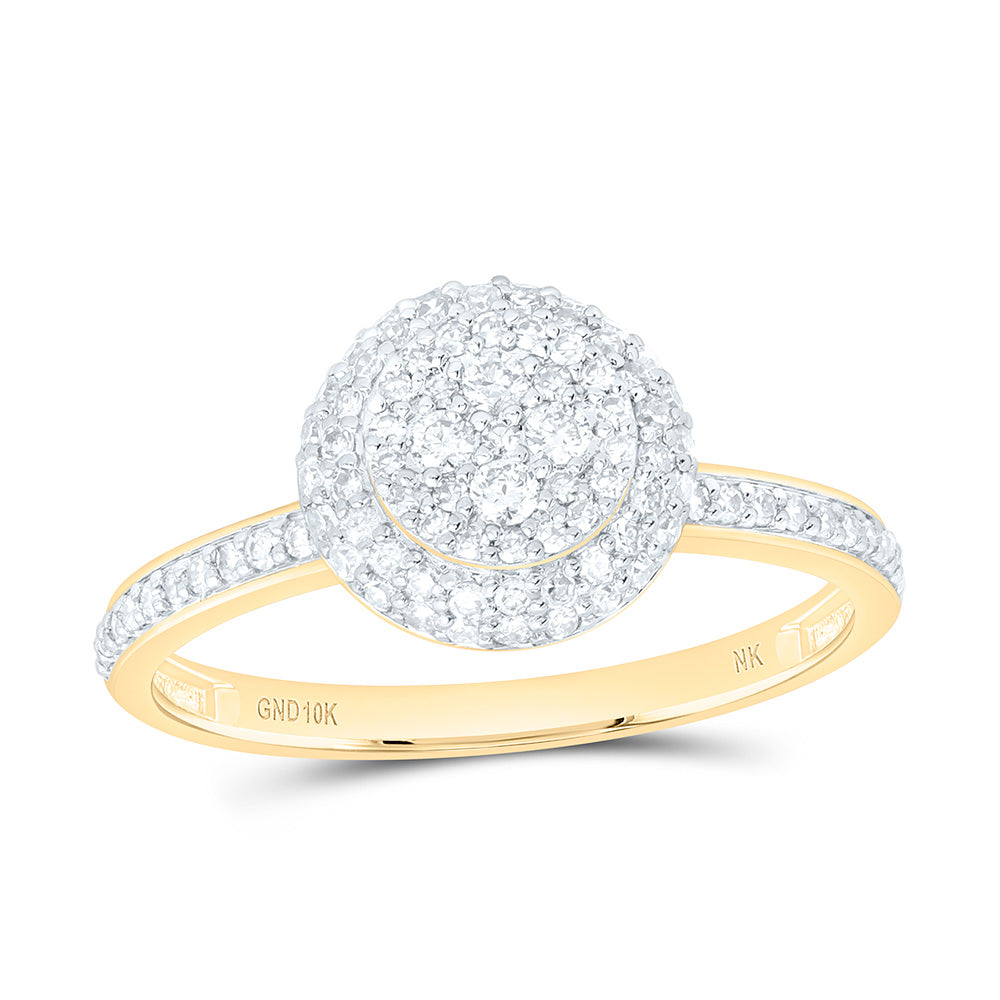 3/8CTW-NAT DIA NK FASHION FLOWER RING Daisy Joyeria