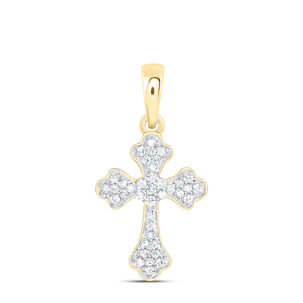 1/8CTW-NAT DIA NK FASHION CROSS PENDANT Daisy Joyeria