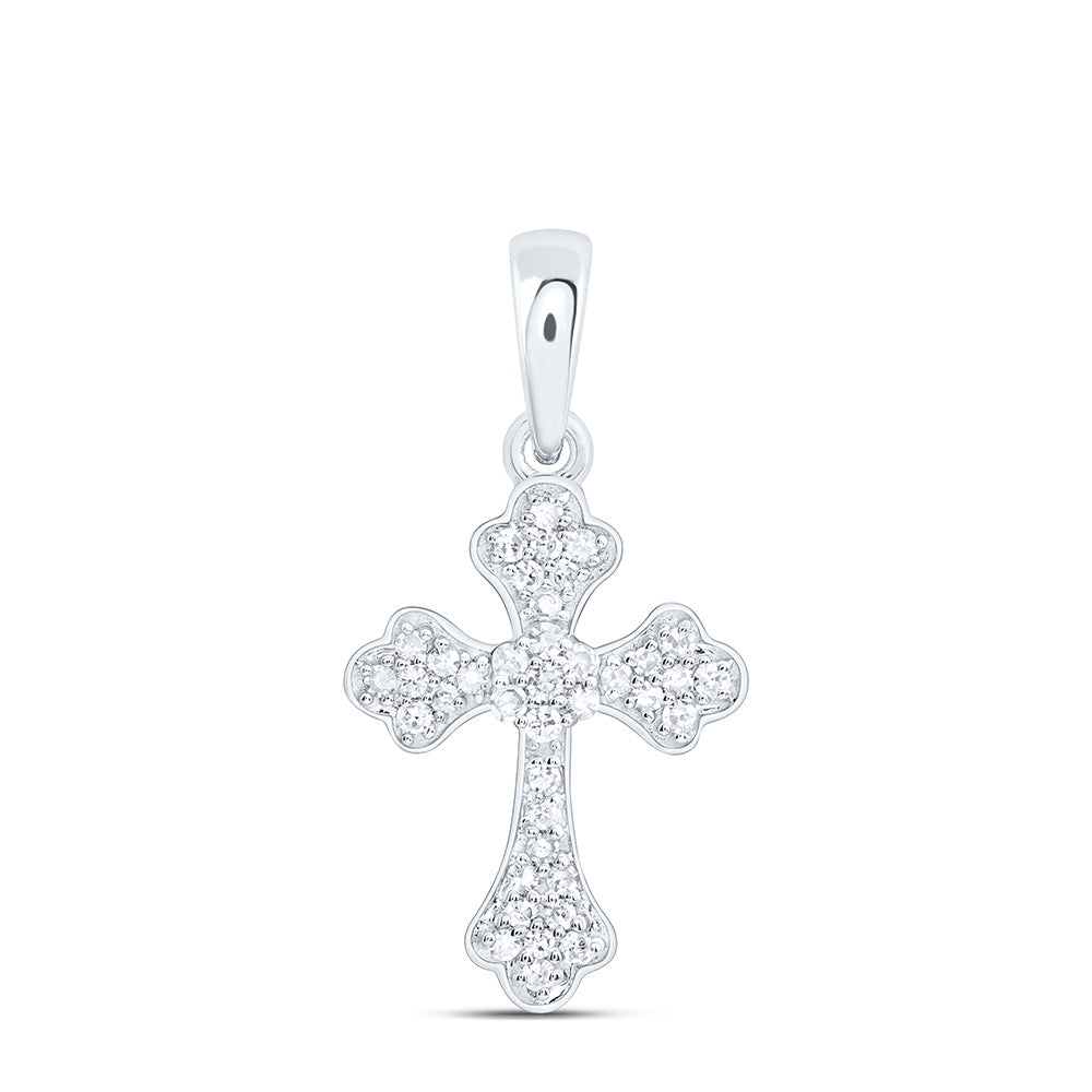 1/8CTW-NAT DIA NK FASHION CROSS PENDANT Daisy Joyeria