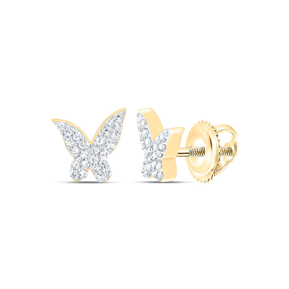 1/8CTW-NAT DIA NK GIFT BUTTERFLY EARRING Daisy Joyeria