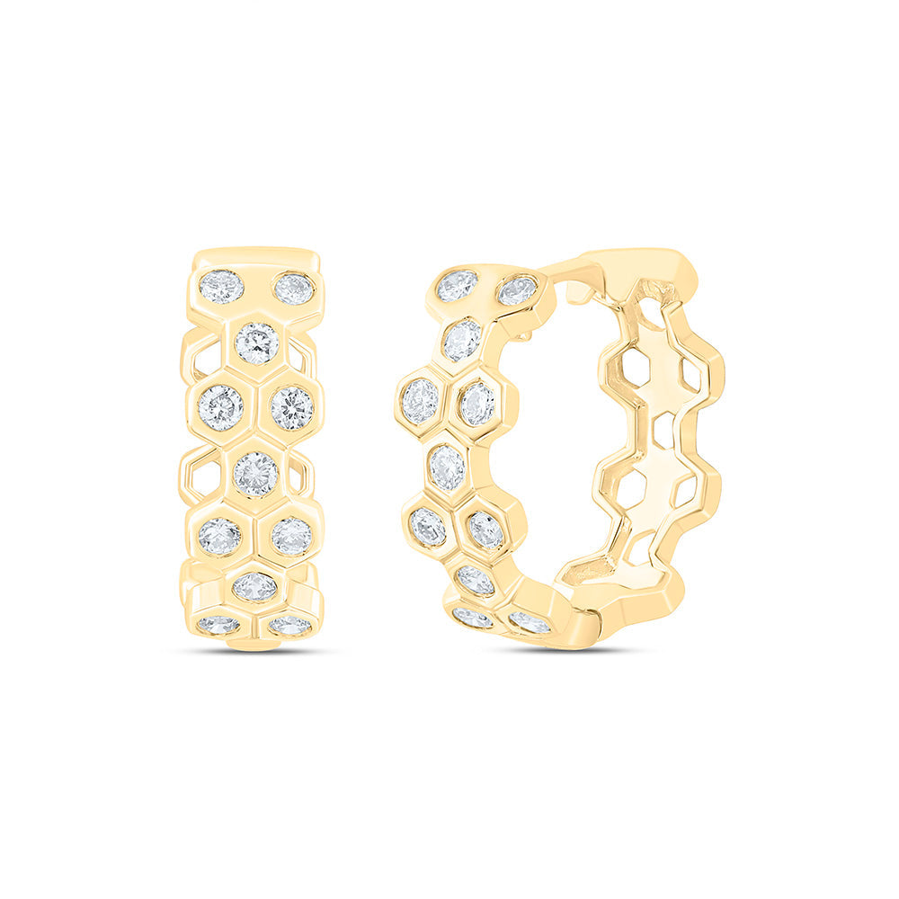 1/3CTW-NAT DIA NK FASHION HOOP HUGGIES EARRING Daisy Joyeria