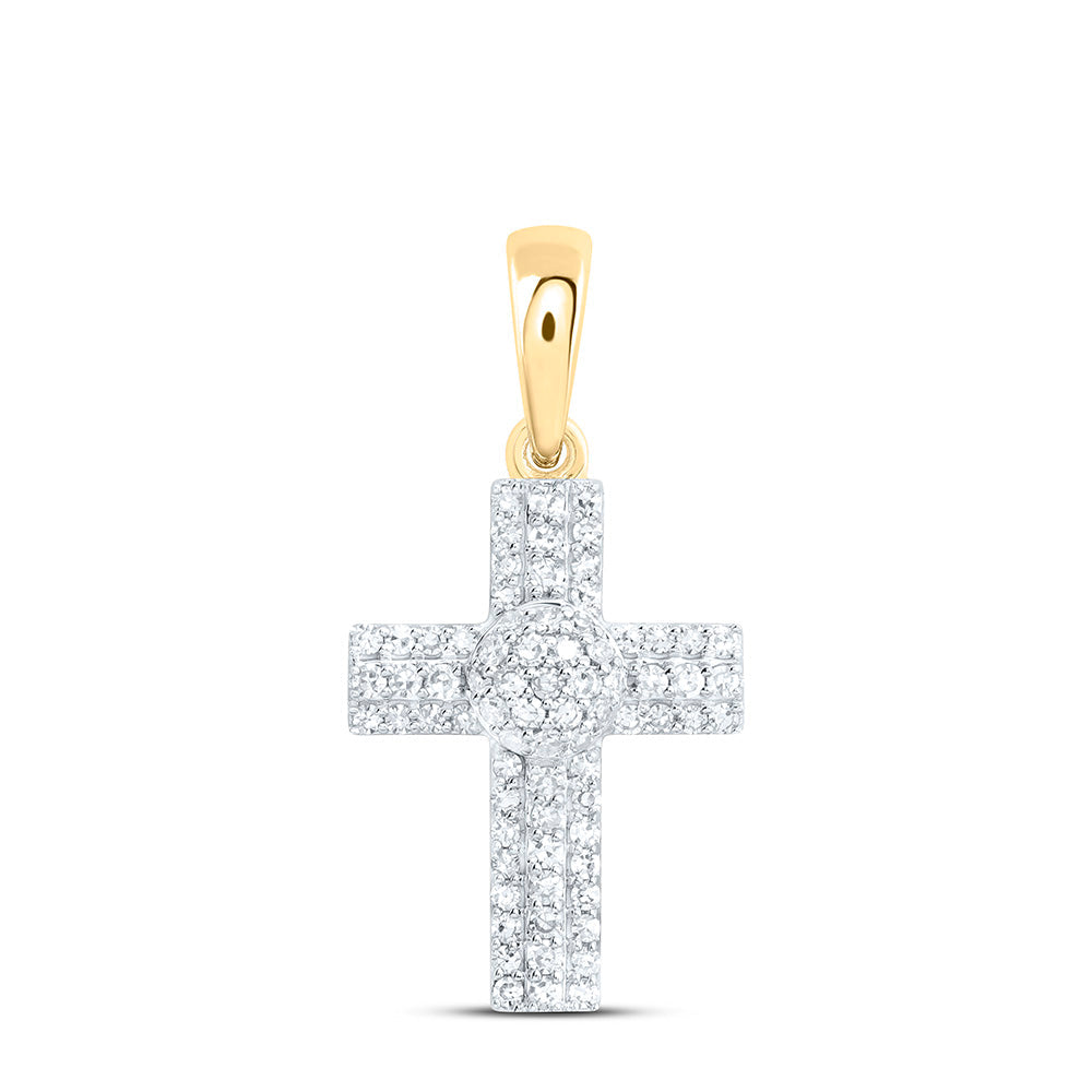 1/4CTW-NAT DIA NK FASHION CROSS PENDANT Daisy Joyeria