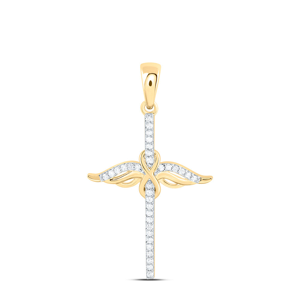 1/6CTW-NAT DIA CN FASHION CROSS PENDANT Daisy Joyeria