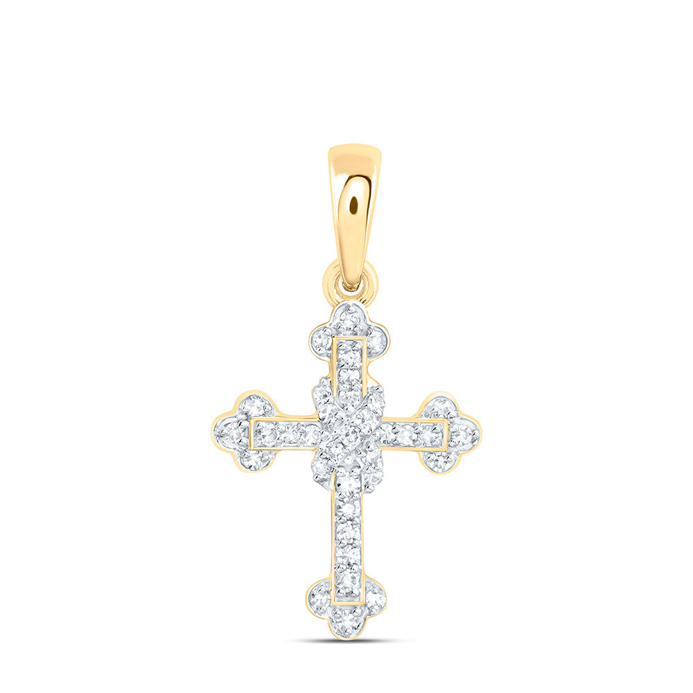 1/10CTW-NAT DIA NK FASHION CROSS PENDANT Daisy Joyeria
