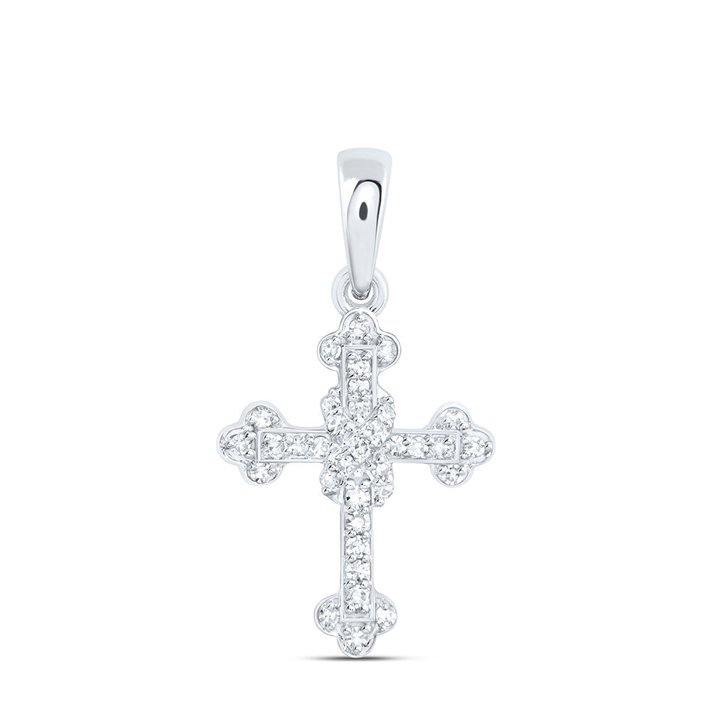 1/10CTW-NAT DIA NK FASHION CROSS PENDANT Daisy Joyeria
