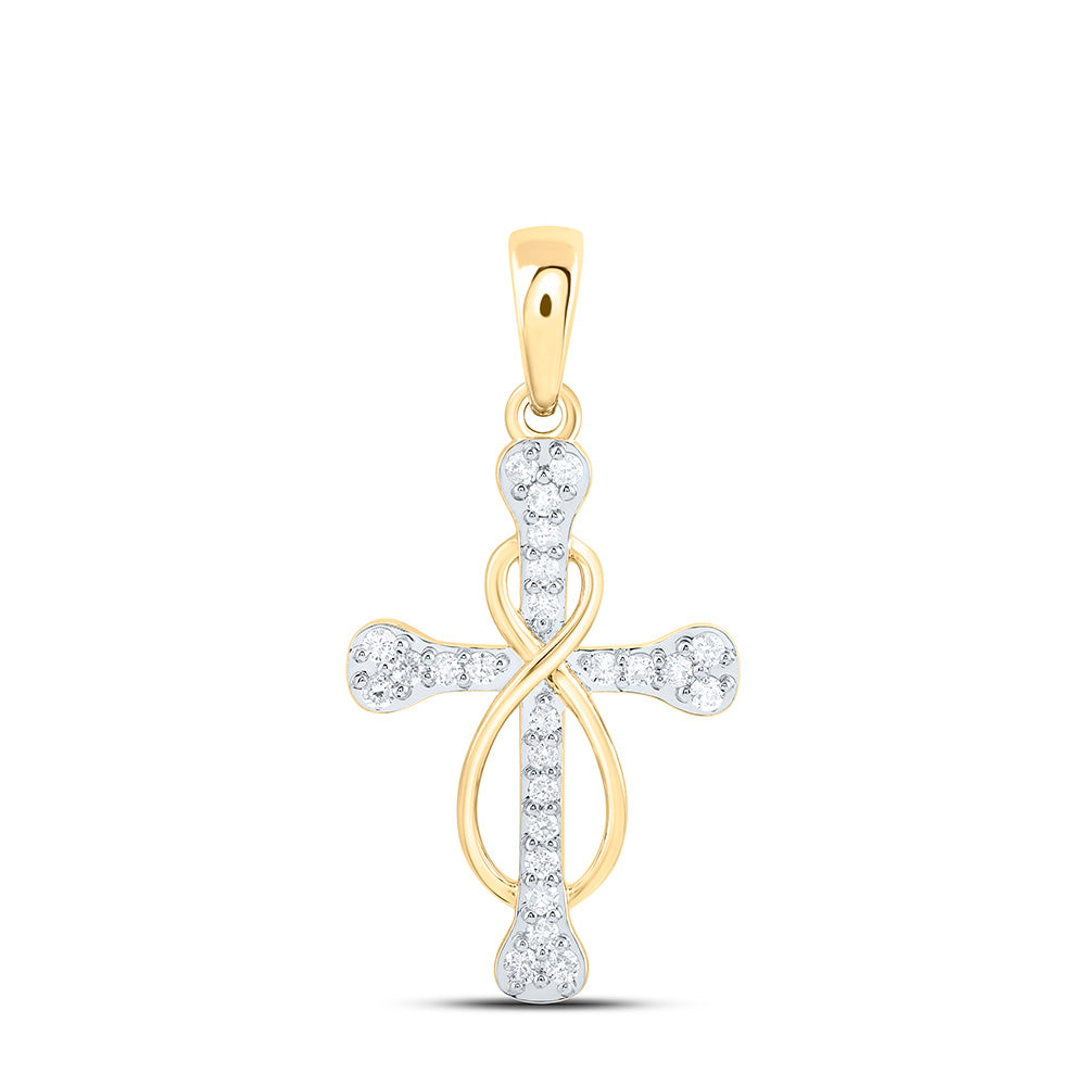 1/5CTW-NAT DIA CN FASHION CROSS PENDANT Daisy Joyeria
