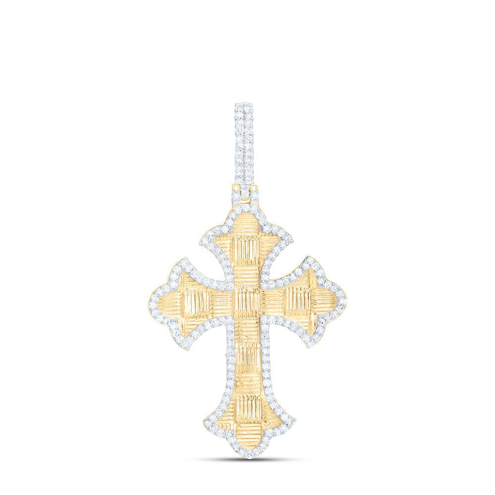 1/2CTW-NAT DIA NK CROSS MENS CHARM Daisy Joyeria