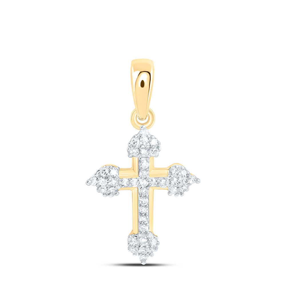 1/8CTW-NAT DIA NK FASHION CROSS PENDANT Daisy Joyeria