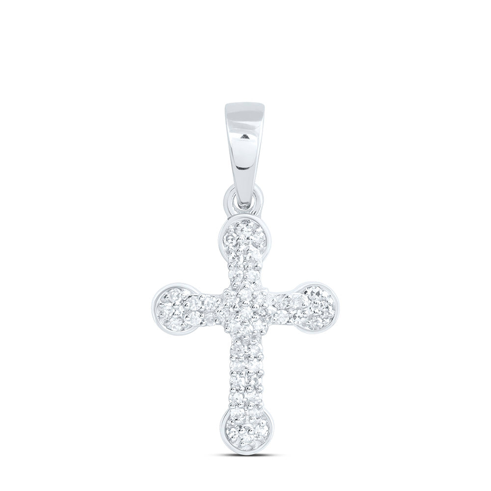 1/10CTW-NAT DIA NK FASHION CROSS PENDANT Daisy Joyeria