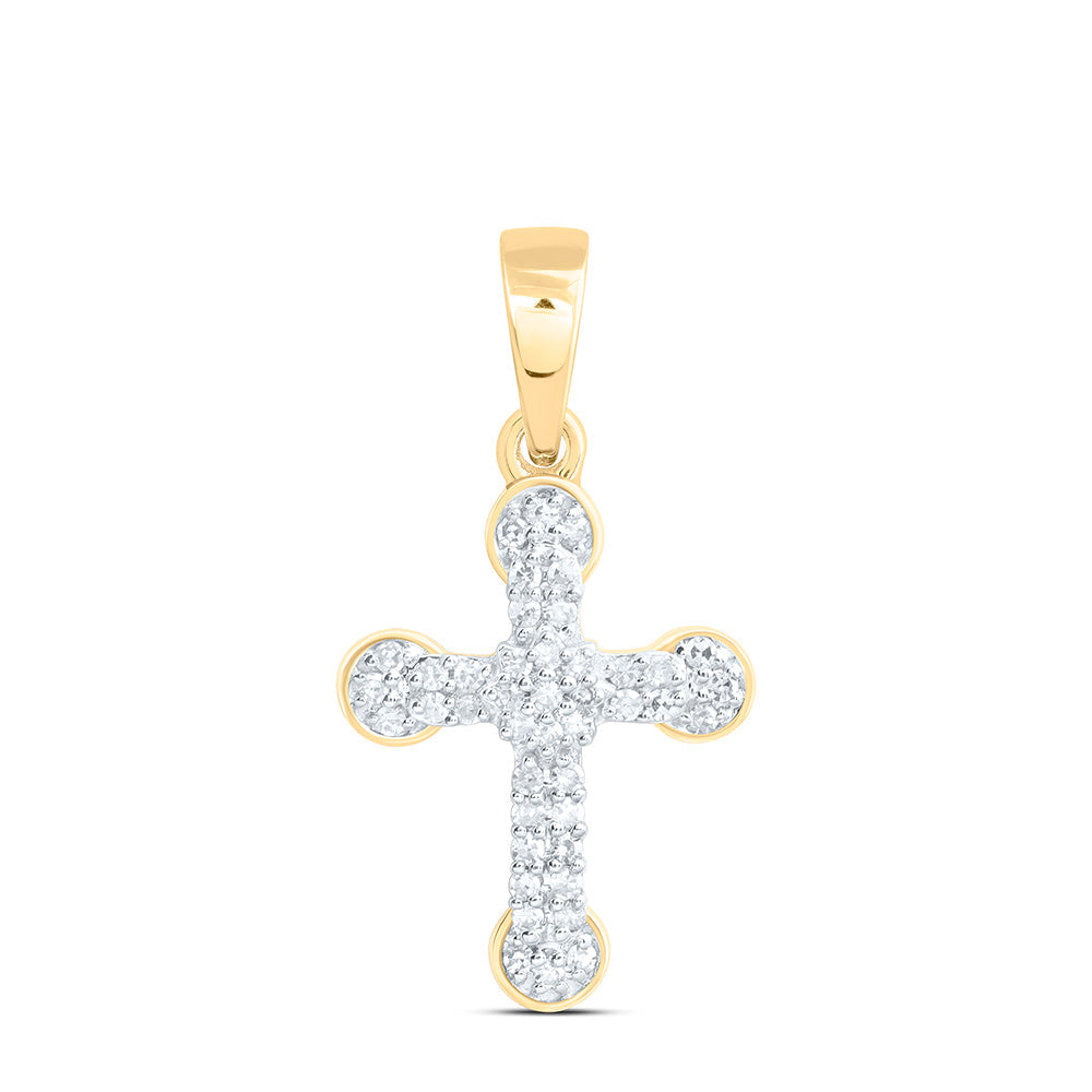 1/10CTW-NAT DIA NK FASHION CROSS PENDANT Daisy Joyeria