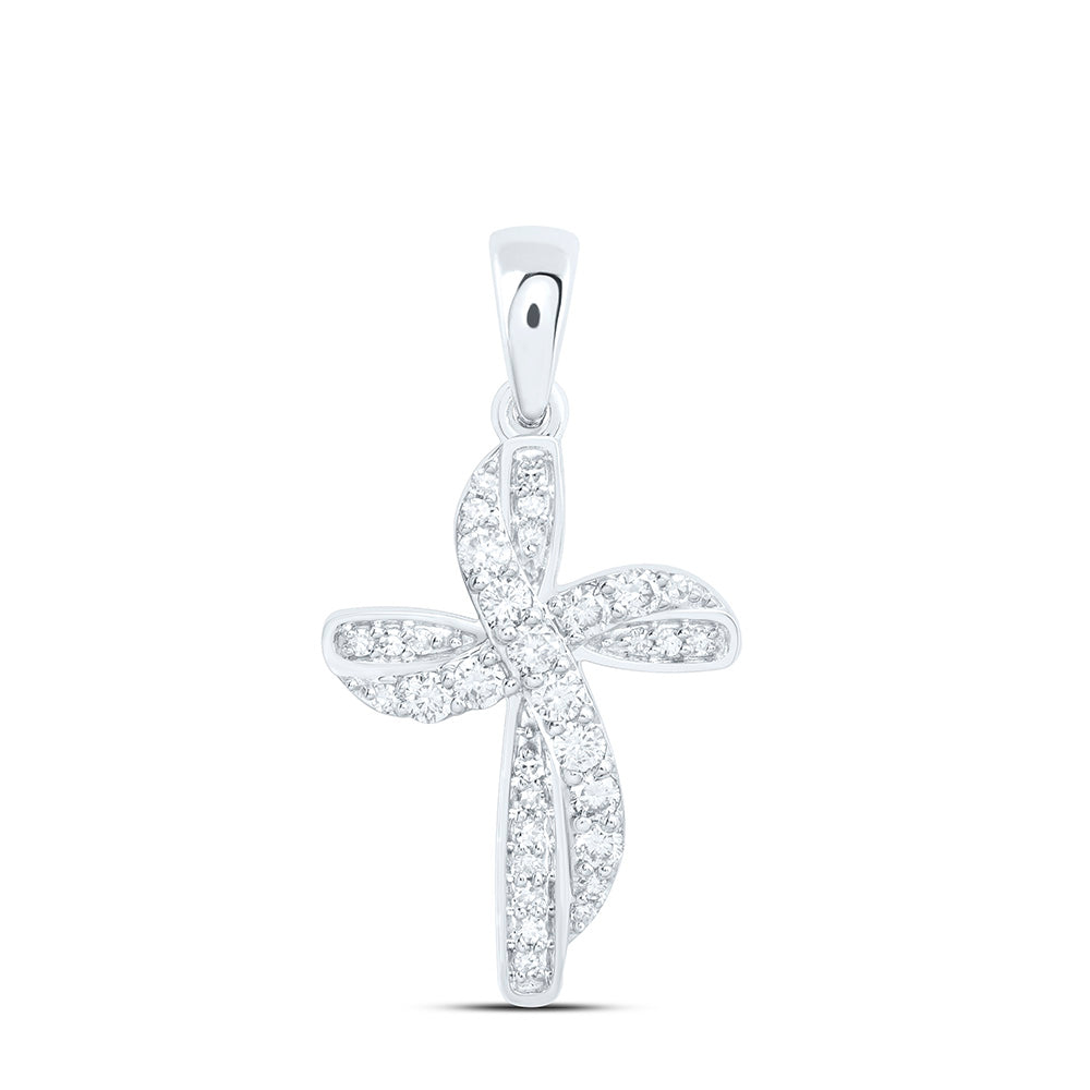 1/4CTW-NAT DIA NK FASHION CROSS PENDANT Daisy Joyeria