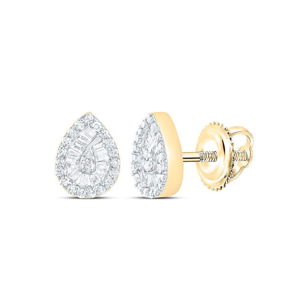 1/3CTW-NAT DIA NK FASHION PEAR EARRING Daisy Joyeria