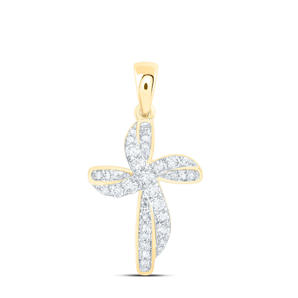 1/4CTW-NAT DIA NK FASHION CROSS PENDANT Daisy Joyeria