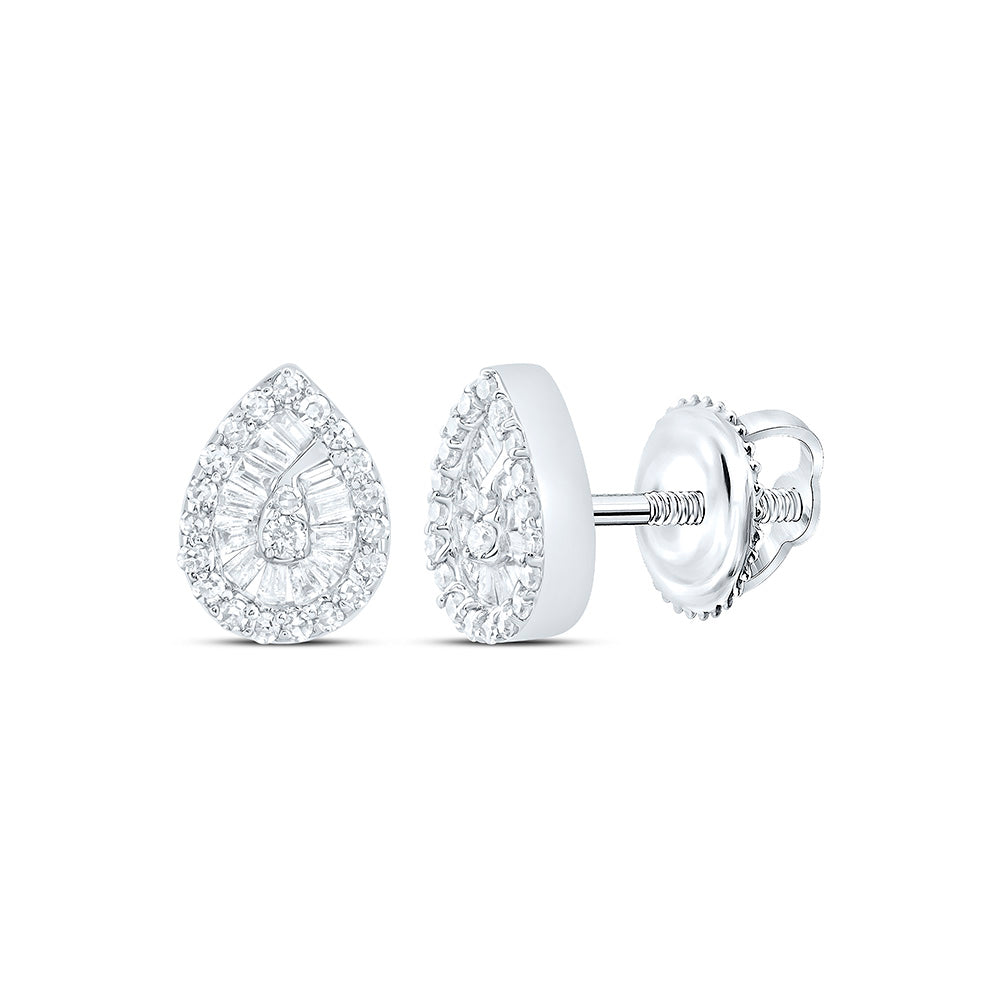 1/3CTW-NAT DIA NK FASHION PEAR EARRING Daisy Joyeria