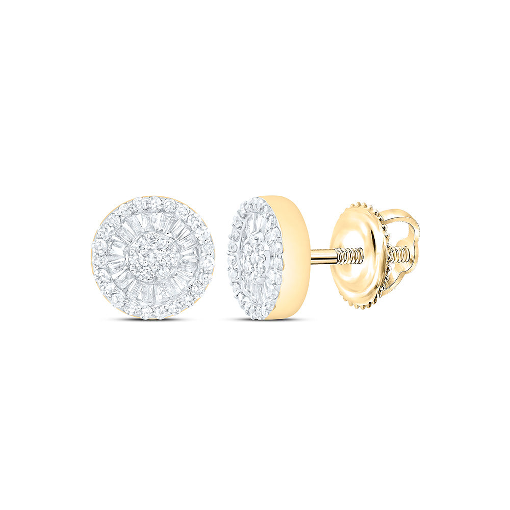 3/8CTW-NAT DIA NK FASHION ROUND EARRING Daisy Joyeria