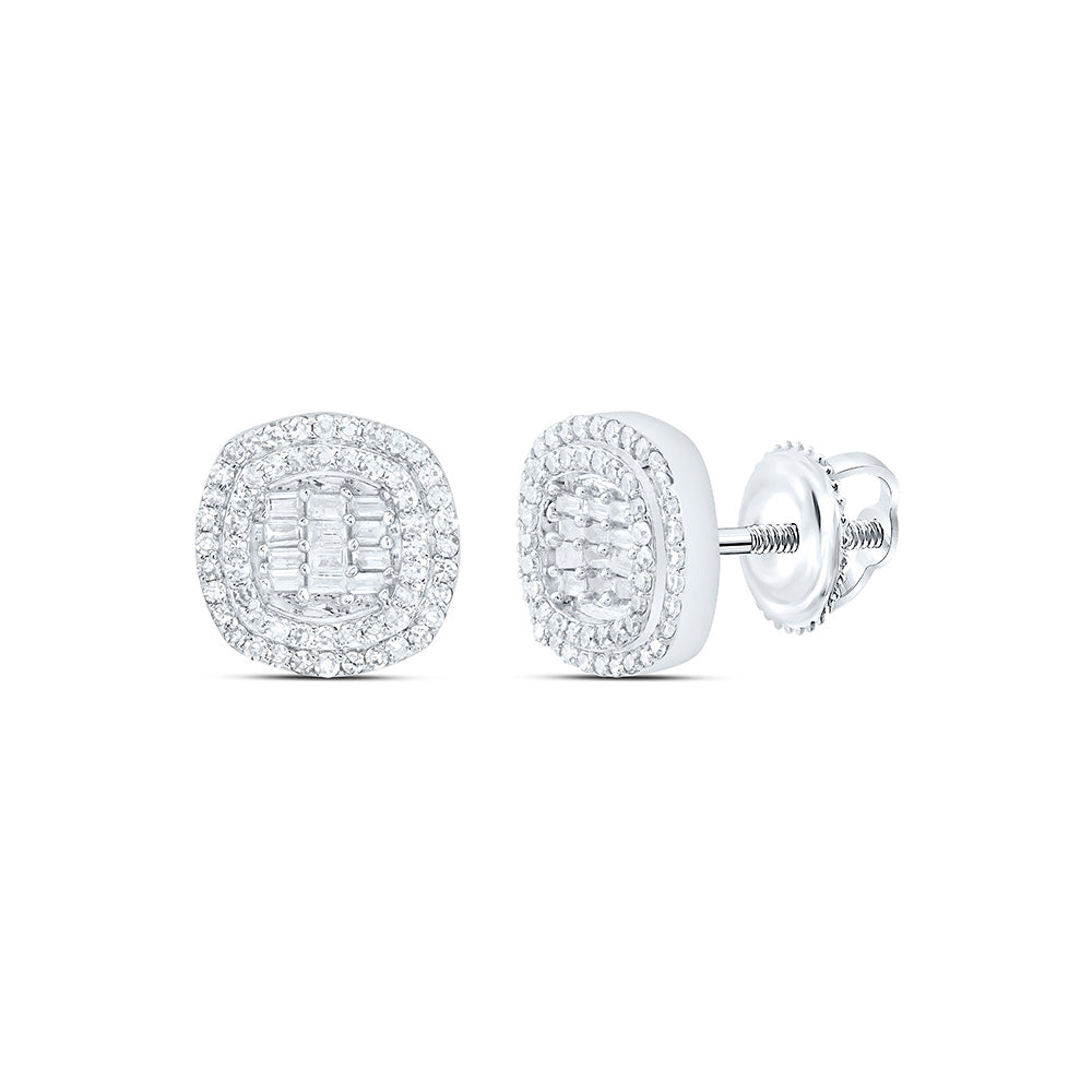 1/2CTW-NAT DIA NK FASHION CUSHION EARRING Daisy Joyeria