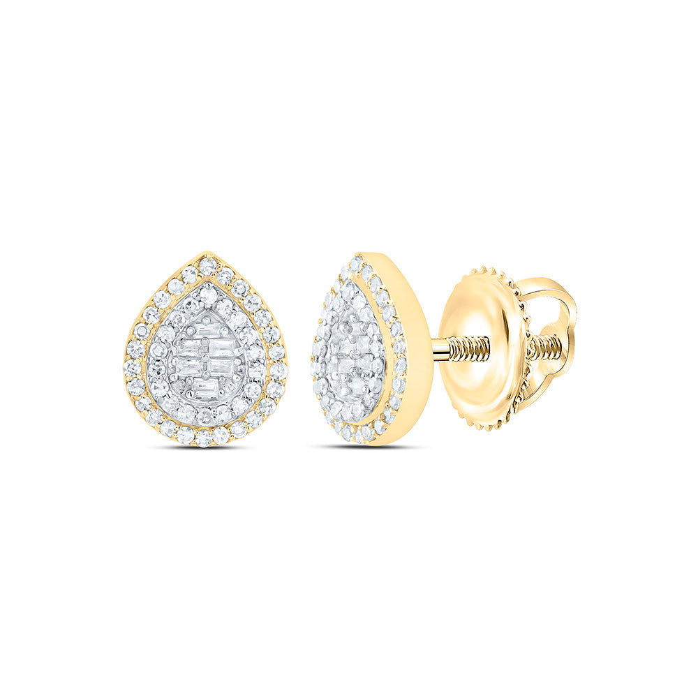1/3CTW-NAT DIA NK FASHION PEAR EARRING Daisy Joyeria