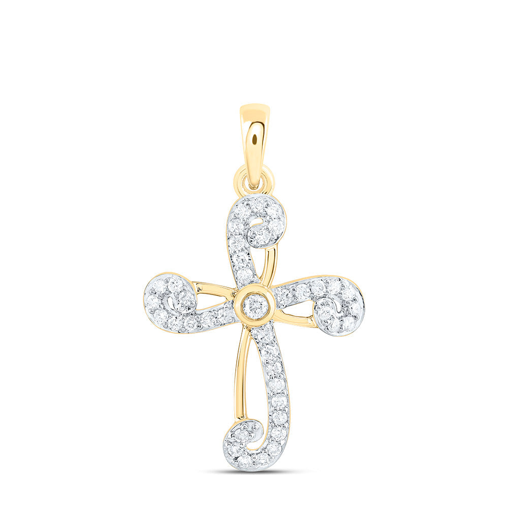 1/5CTW-NAT DIA CN FASHION CROSS PENDANT Daisy Joyeria