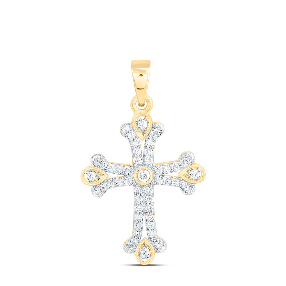 1/4CTW-NAT DIA CN FASHION CROSS PENDANT Daisy Joyeria