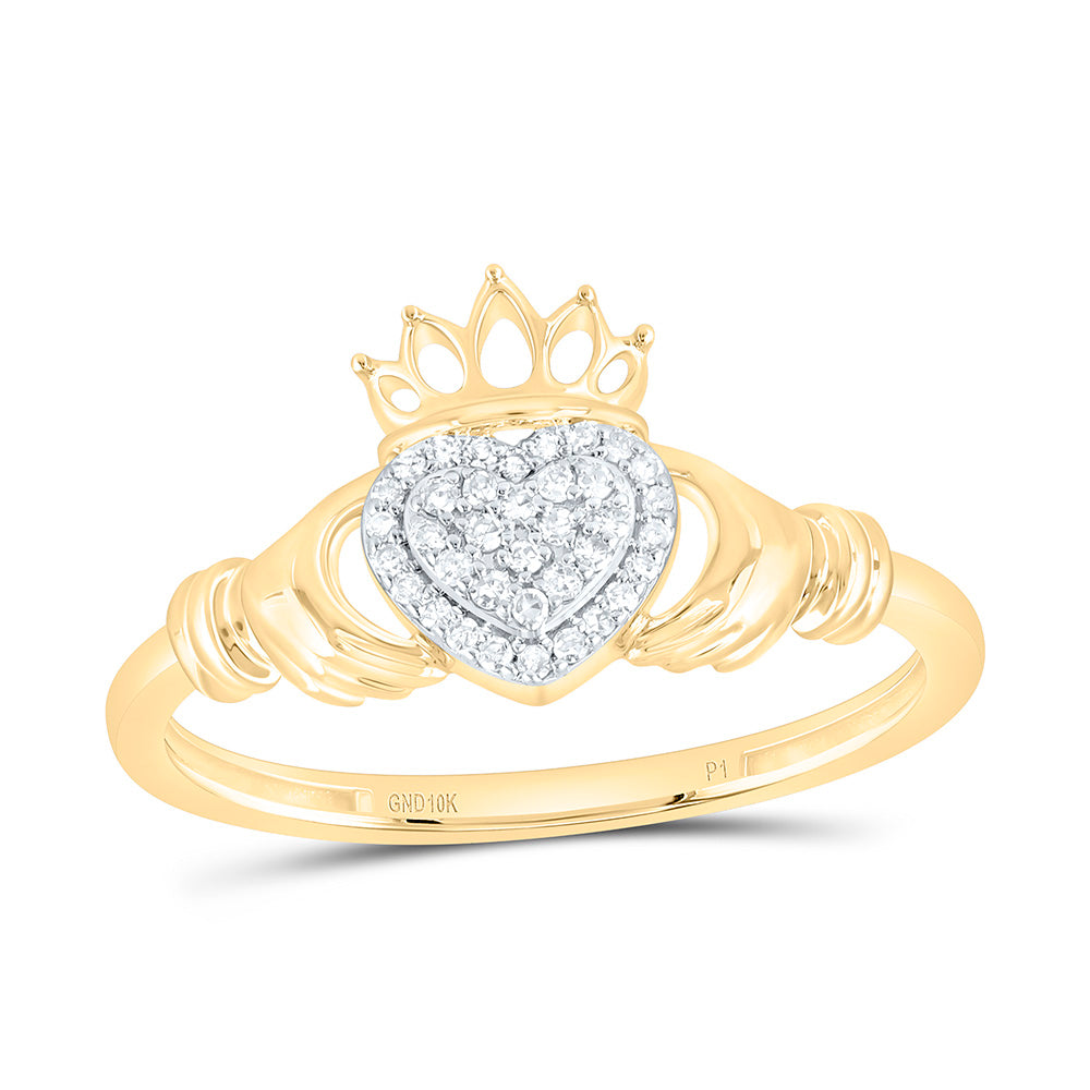 1/10CTW-NAT DIA P1 GIFT CROWN HEART RING Daisy Joyeria