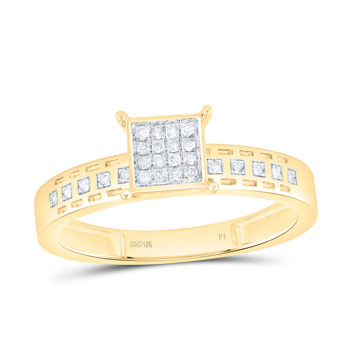 1/10CTW-NAT DIA P1 GIFT SQUARE RING Daisy Joyeria