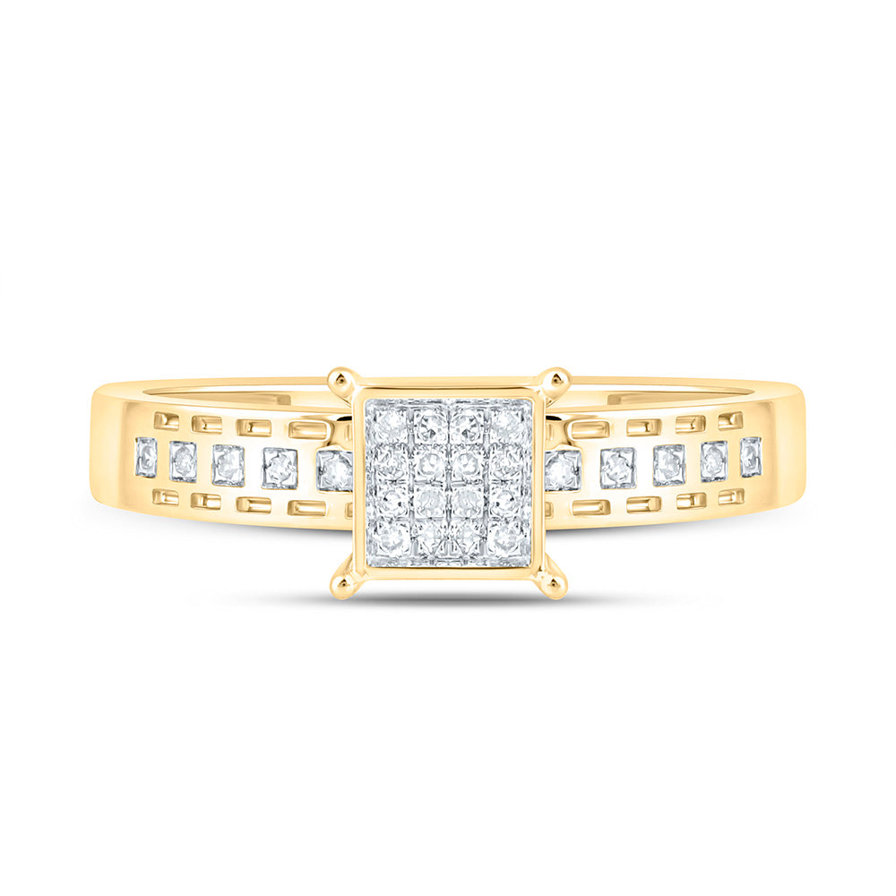 1/10CTW-NAT DIA P1 GIFT SQUARE RING Daisy Joyeria
