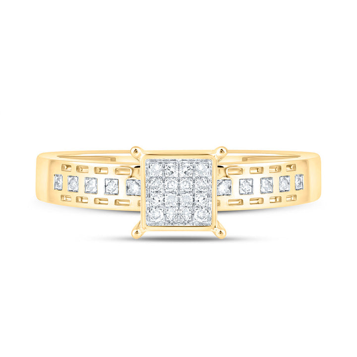 1/10CTW-NAT DIA P1 GIFT SQUARE RING Daisy Joyeria