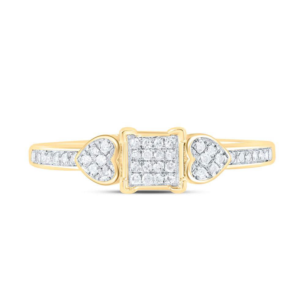 1/6CTW-NAT DIA P1 GIFT HEART SQUARE RING Daisy Joyeria