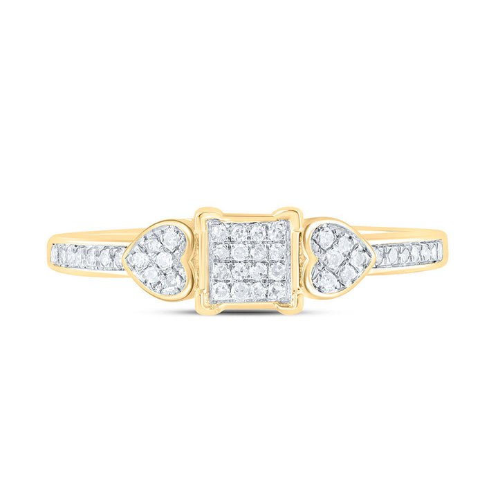 1/6CTW-NAT DIA P1 GIFT HEART SQUARE RING Daisy Joyeria