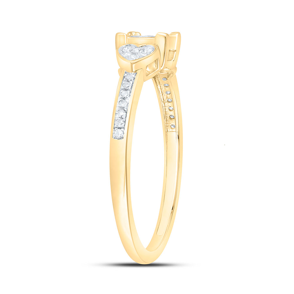 1/6CTW-NAT DIA P1 GIFT HEART SQUARE RING Daisy Joyeria