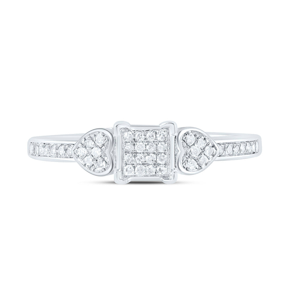 1/6CTW-NAT DIA P1 GIFT HEART SQUARE RING Daisy Joyeria