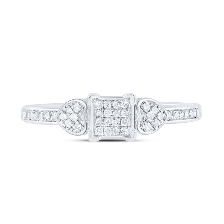 1/6CTW-NAT DIA P1 GIFT HEART SQUARE RING Daisy Joyeria