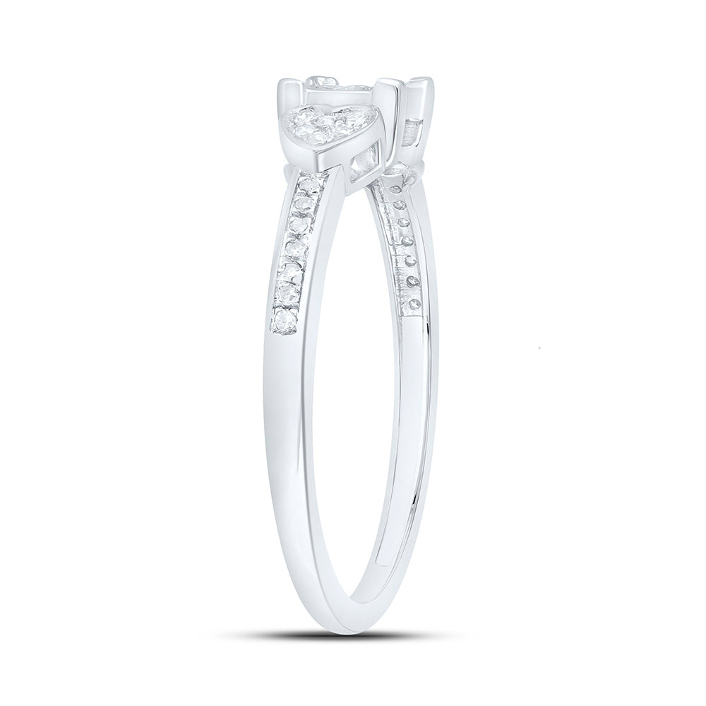 1/6CTW-NAT DIA P1 GIFT HEART SQUARE RING Daisy Joyeria