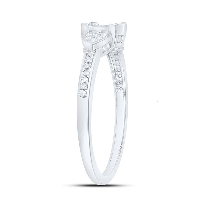 1/6CTW-NAT DIA P1 GIFT HEART SQUARE RING Daisy Joyeria
