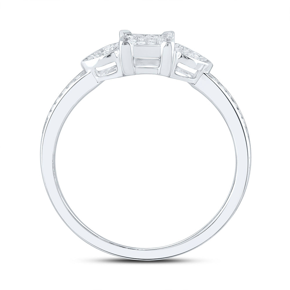 1/6CTW-NAT DIA P1 GIFT HEART SQUARE RING Daisy Joyeria