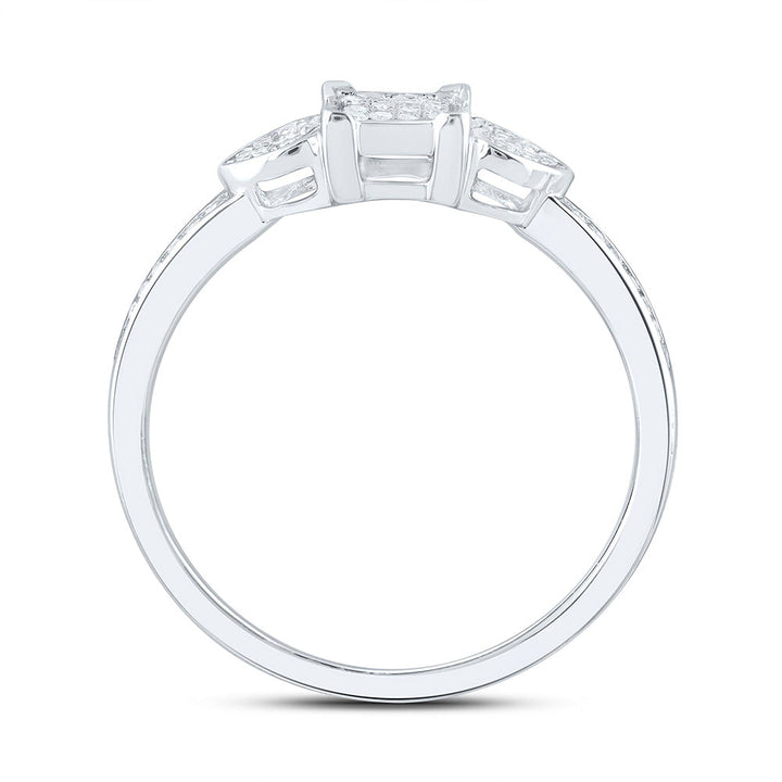 1/6CTW-NAT DIA P1 GIFT HEART SQUARE RING Daisy Joyeria