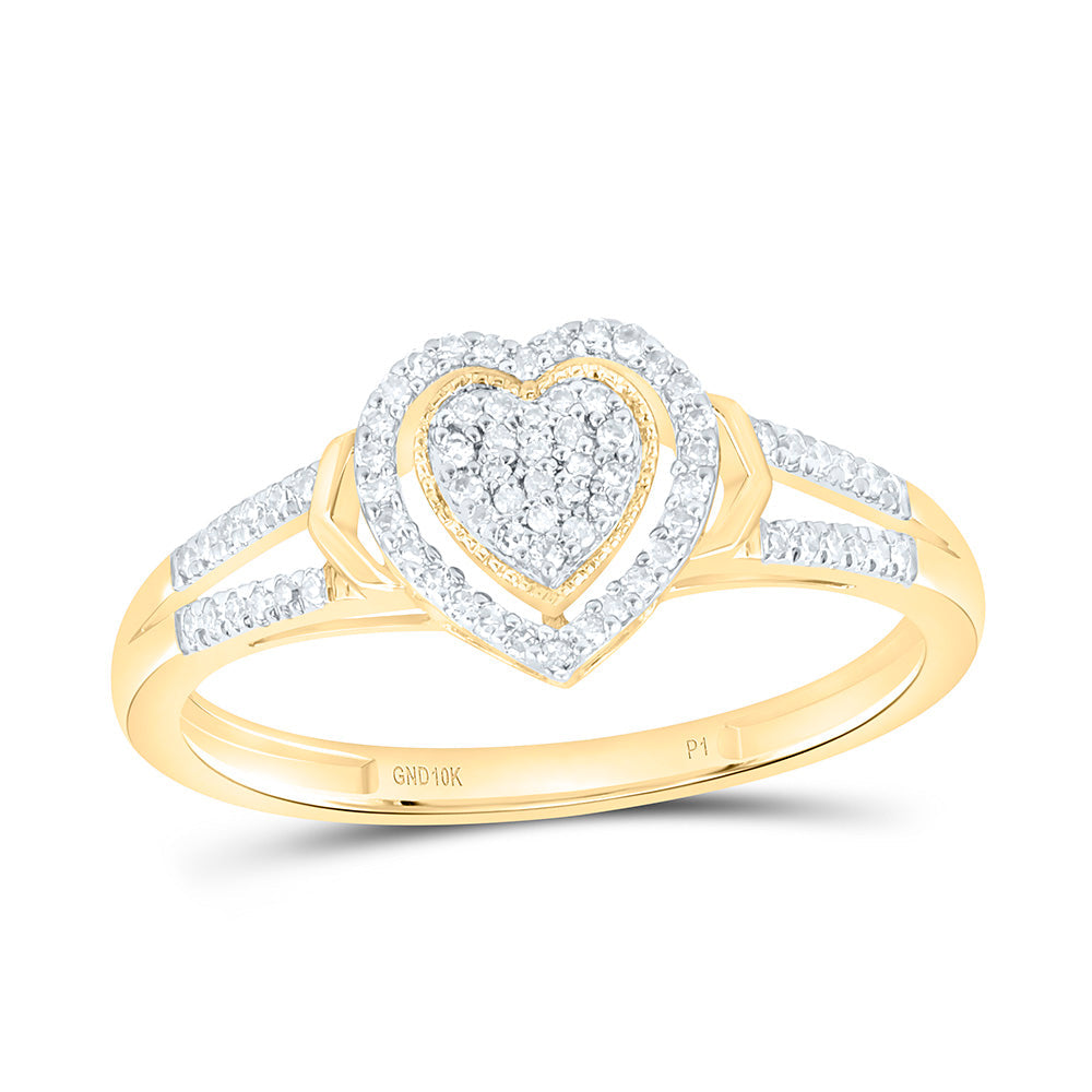 1/6CTW-NAT DIA P1 GIFT HEART  RING Daisy Joyeria